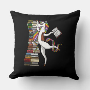 Unicorn Librarian Magical Book Reading Nerd Kissen