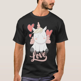 Unicorn Liebe Herzstück Valentinstag für Frauen T-Shirt