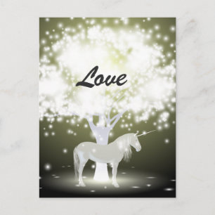 Unicorn Liebe Mystical Fantasy Postcard Postkarte