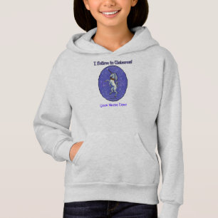 Unicorn-lila Imitat-Glitzer-Oval Hoodie
