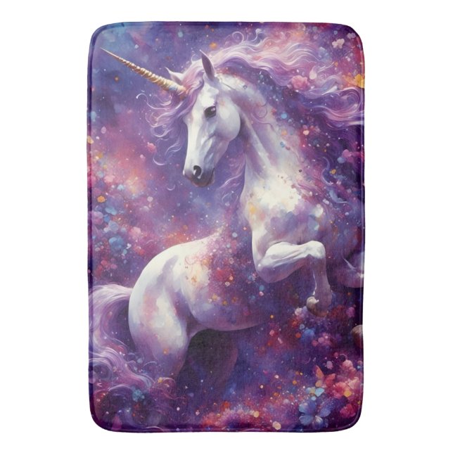 Unicorn Lila Mane Badematte (Vorderseite Vertikal)