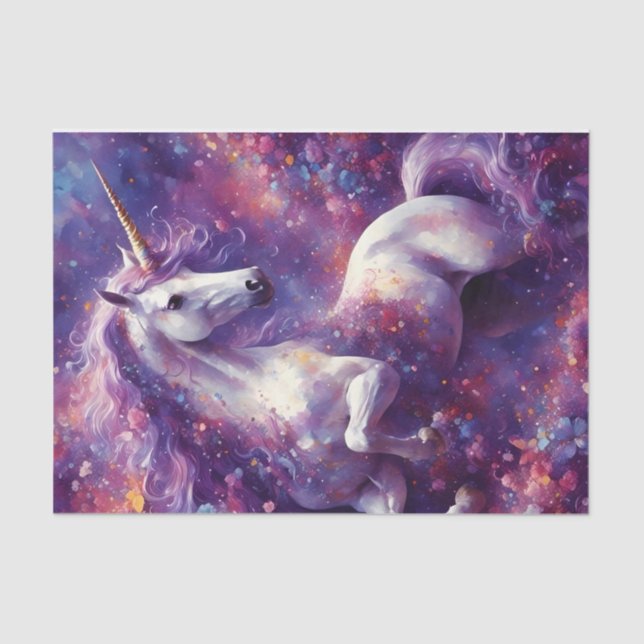 Unicorn Lila Mane-Entcoupage Seidenpapier (Vorderseite)