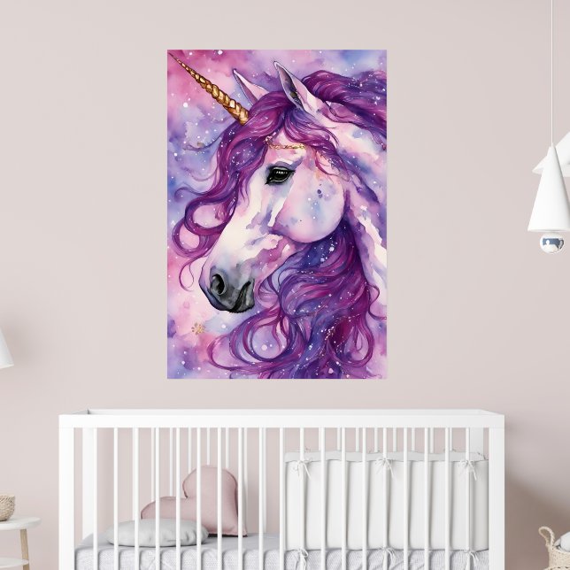 Unicorn Lila Mane Poster (Kinderzimmer 2)