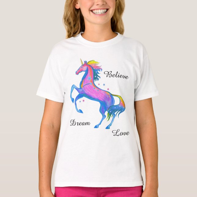 Unicorn Long Sleeve Hemd T-Shirt (Vorderseite)