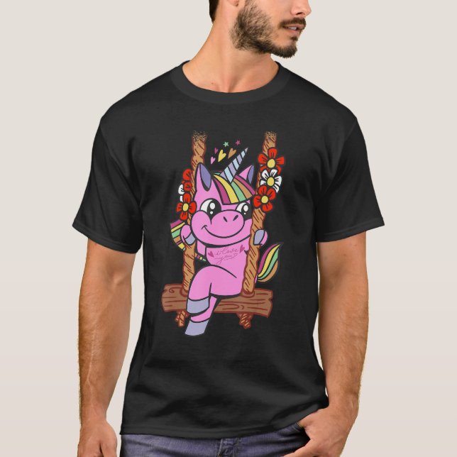 unicorn lover cute swinging T-Shirt (Vorderseite)