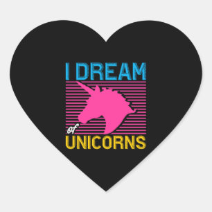 Unicorn Lover Gift I Dream of Unicorns Herz-Aufkleber