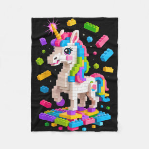 Unicorn Lover Master Builder Gebäude Bricks Block Fleecedecke