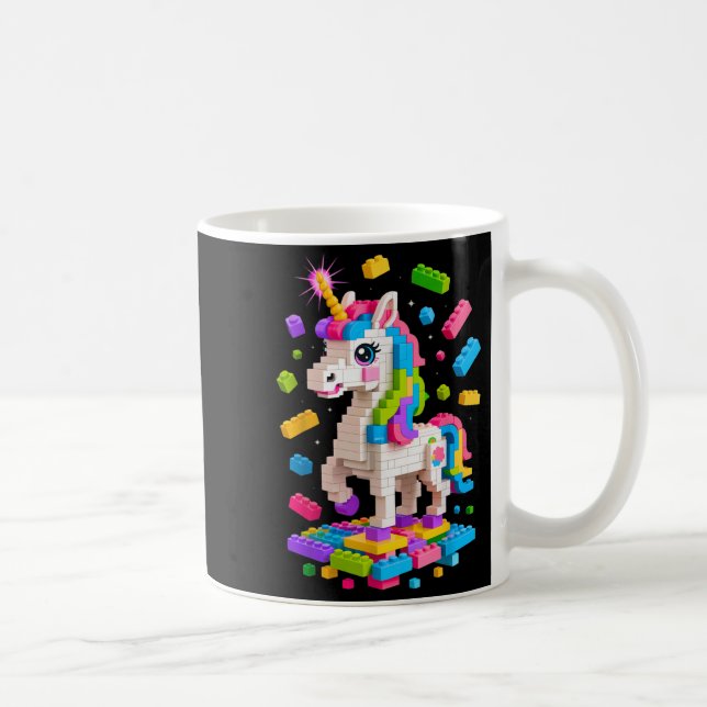 Unicorn Lover Master Builder Gebäude Bricks Block Kaffeetasse (Rechts)