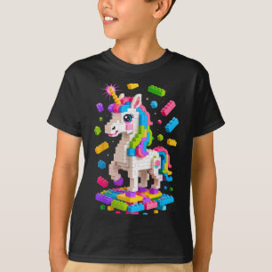 Unicorn Lover Master Builder Gebäude Bricks Block T-Shirt