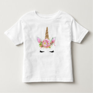 Unicorn-Mädchen-GoldGlitzer Peplum Spitze Kleinkind T-shirt