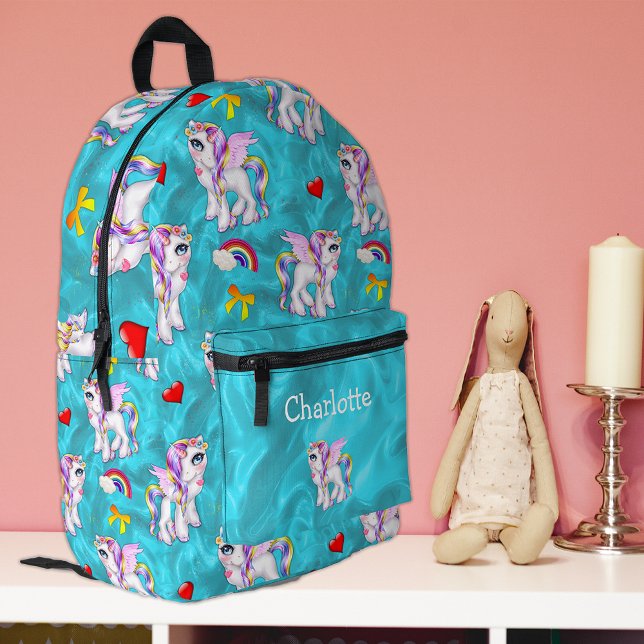 Unicorn Magic Aqua Bedruckter Rucksack (Von Creator hochgeladen)