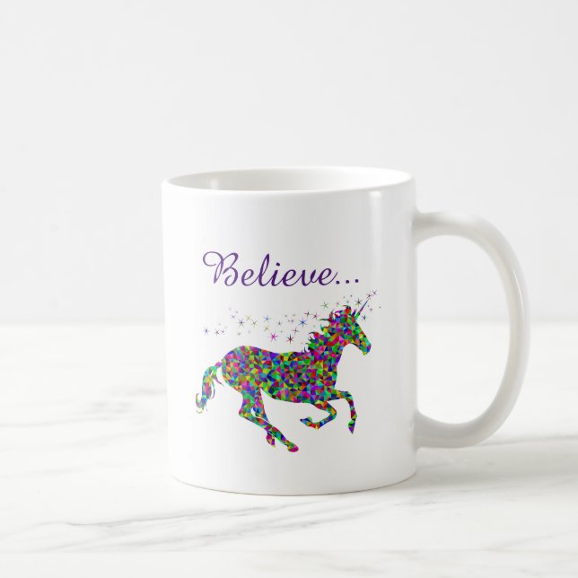 Unicorn Magic Glaube farbenfrohe Tasse (Rechts)