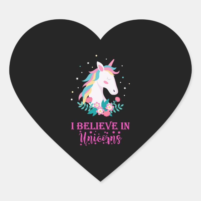 UNICORN MAGIC Herz-Aufkleber (Vorderseite)