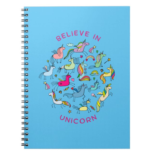 Unicorn Magic Kawaii Notizblock (Vorderseite)
