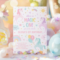 Unicorn Magic One Pastel Rainbow 1. Geburtstag