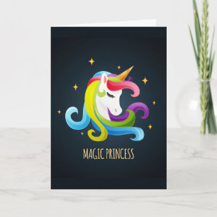 Unicorn Magic Princess Colorful Karte