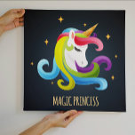 Unicorn Magic Princess Colorful Leinwanddruck<br><div class="desc">Dieses Design zeichnet sich durch ein wunderschönes,  farbenfroh gefärbtes Einhorn mit goldenem Horn mit Sternenhintergrund und der modernen Typografie "Magische Prinzessin" aus,  die in Gold geschrieben ist. Ein atemberaubendes Geschenk für sie. Sehen Sie sich die anderen fabelhaften Produkte in diesem Design in unserem Shop an.</div>