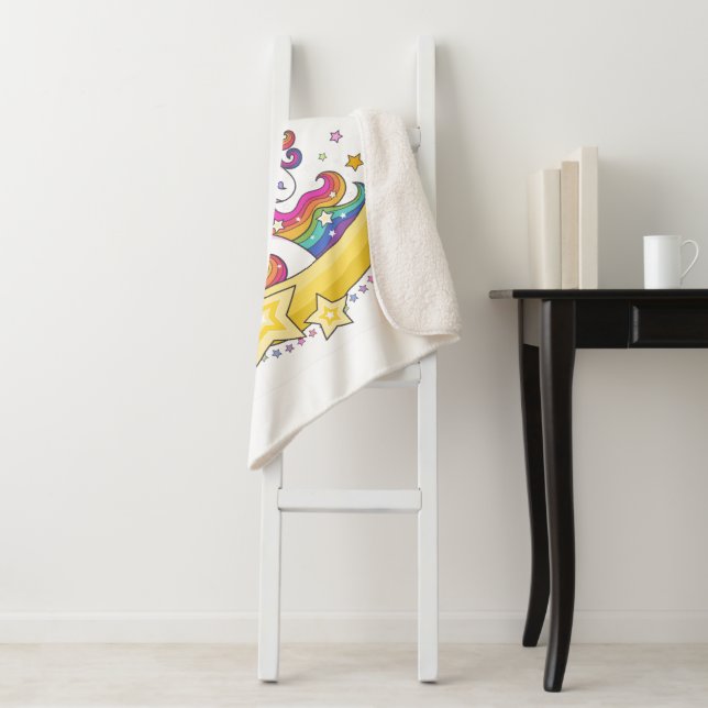 Unicorn Magic Sherpa Blanket Sherpadecke (Beispiel)