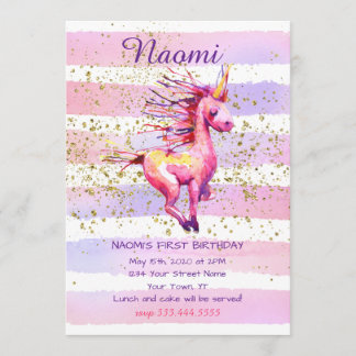 Unicorn Magic Watercolor Giro del Malcantone Einladung