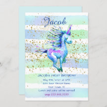 Unicorn Magic Watercolor Junge erste Geburtstagspa