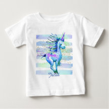 Unicorn Magic Watercolor Streifen Blau
