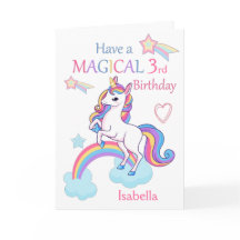 Unicorn Magical 3. Geburtstag Pink