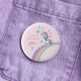 Unicorn Magical Birthday Party Button