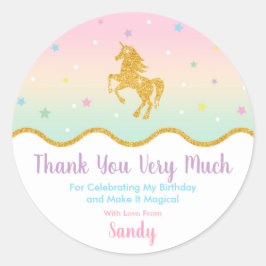 Unicorn Magical Birthday Party Gunst Sticker