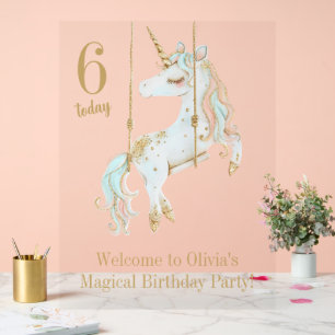 Unicorn Magical Birthday Party Willkommen Acrylschild