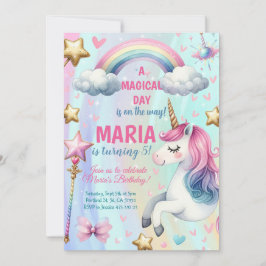 Unicorn Magical day Birthday Party Einladung