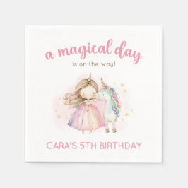 Unicorn Magical Day Birthday Party Serviette