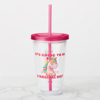 Unicorn Magical Day Personalisiert Acryltrinkbecher