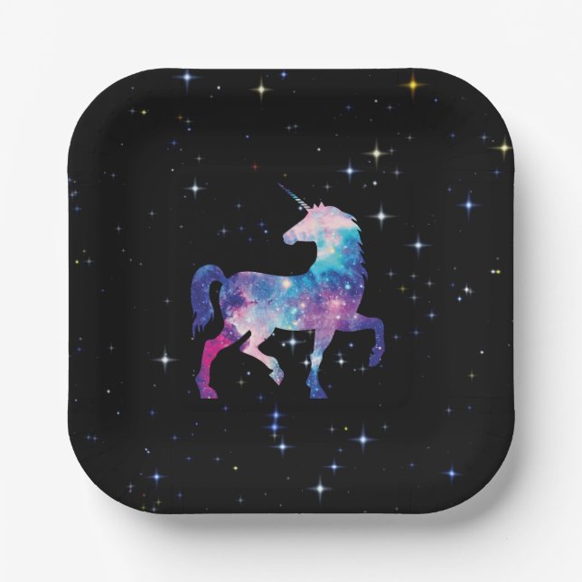 Unicorn Magical Galaxy Pappteller (Vorderseite)