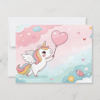Unicorn Magical Heart Day Postkarte