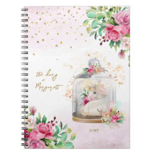 Unicorn Magical Illustration Girl Daily Diary Notizblock