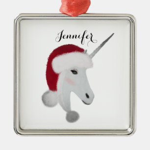 Unicorn Magische Weihnachten Personalisiert Ornament Aus Metall