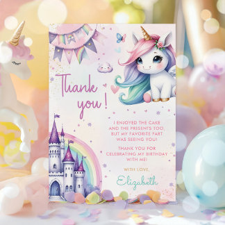 Unicorn Magischer Regenbogen Geburtstag Dankeskarte