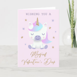 Unicorn Magischer Valentinstag Feiertagskarte