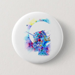 Unicorn-magisches rundes Button