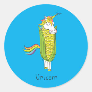 Unicorn Maiskleber Runder Aufkleber
