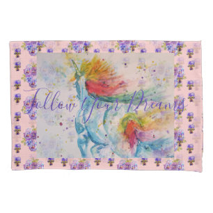 Unicorn Malerträume Rosa Pillowcase Kissenbezug