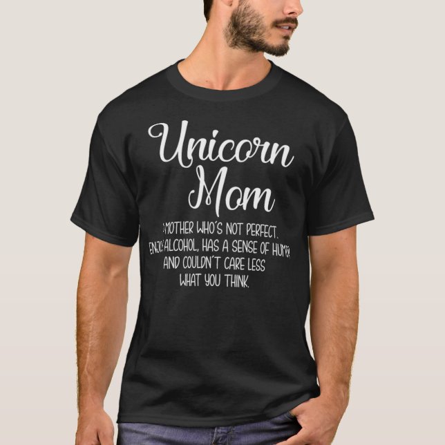 Unicorn-Mama-Farb-Einhorn T-Shirt (Vorderseite)