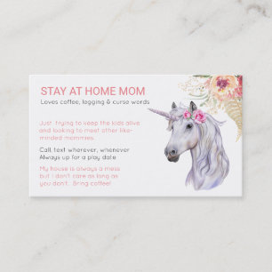 Unicorn Mama Friend - Spielplatz Business Card Telefonnummerkarte