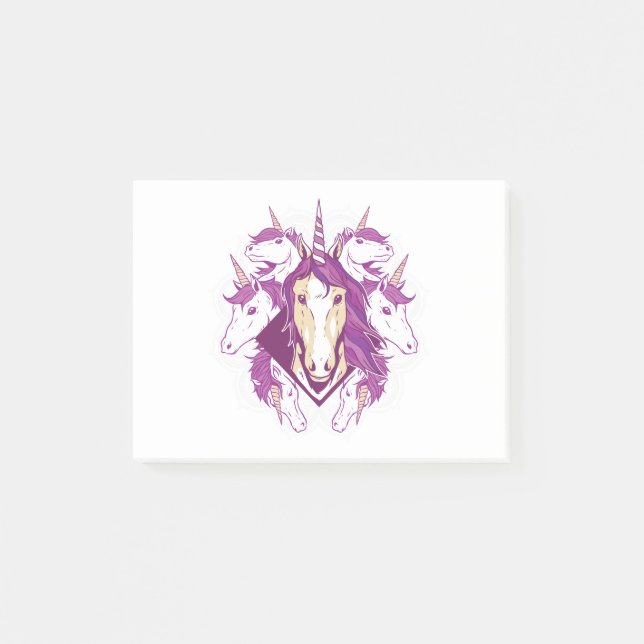 Unicorn mandala post-it klebezettel (Vorderseite)