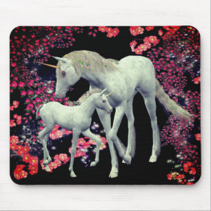 Unicorn Mare Foal Fantasy Art Mousepad