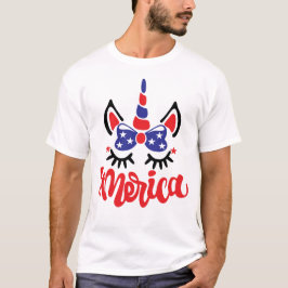 Unicorn Merica Funny I Liebe America Amerikanische T-Shirt
