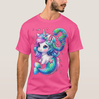 Unicorn Mermaid 3. Geburtstag 3 Jahre altes Party  T-Shirt