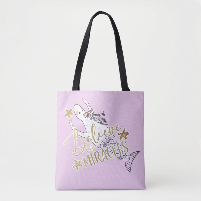Unicorn Mermaid Moderne Trendy Glauben an Wunder (Vorderseite)