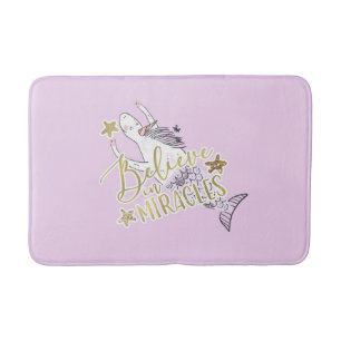 Unicorn Mermaid Moderne Trendy Glauben an Wunder Badematte