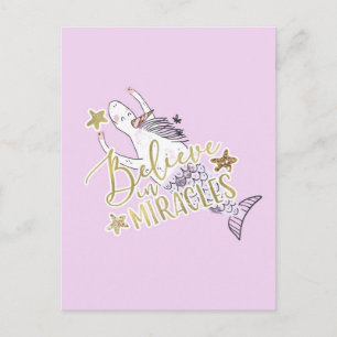 Unicorn Mermaid Moderne Trendy Glauben an Wunder Postkarte